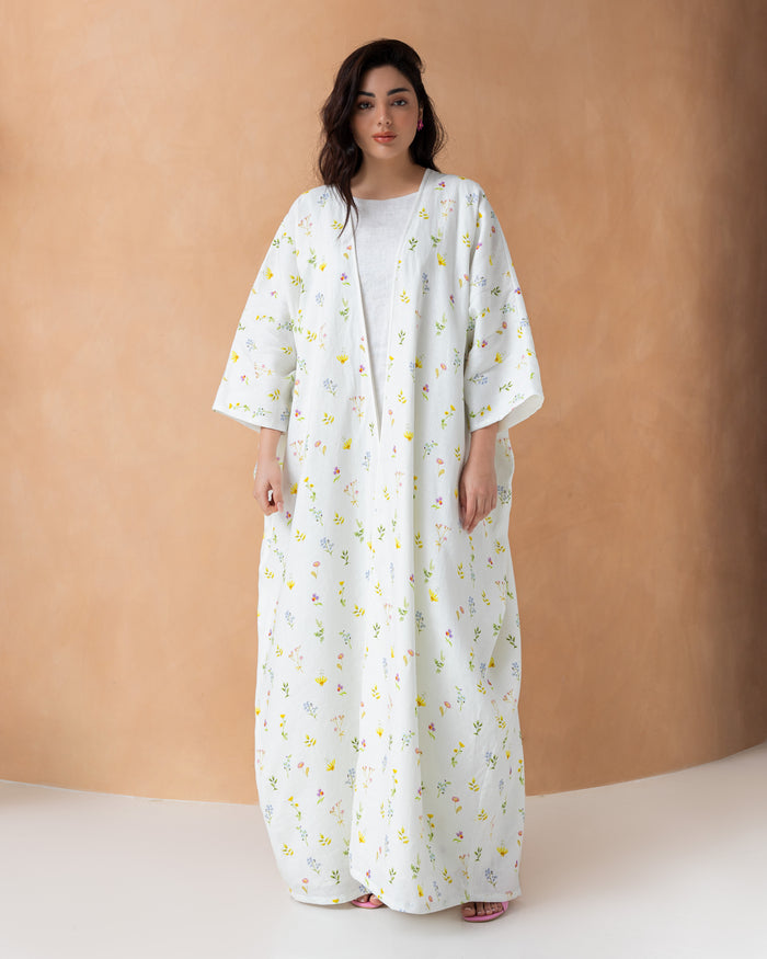 Mariposa cut in linen with floral prints