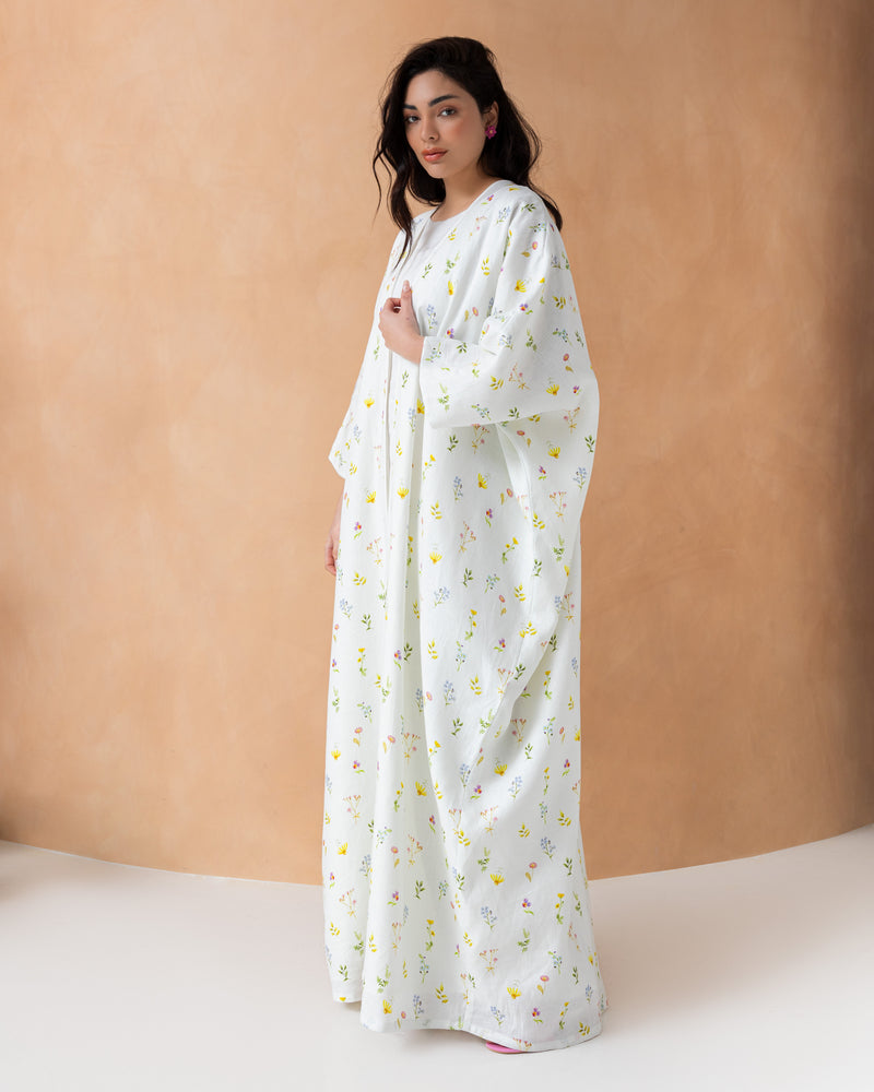 Mariposa cut in linen with floral prints