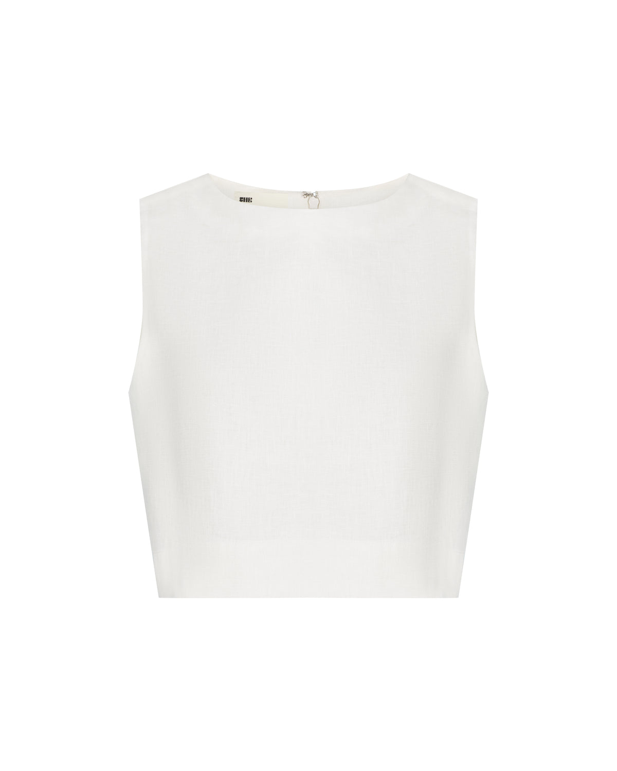 Sleeveless plain linen top